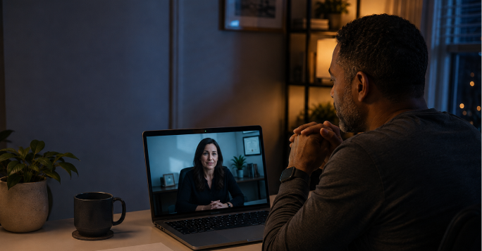 One adult patient and one virtual clinician