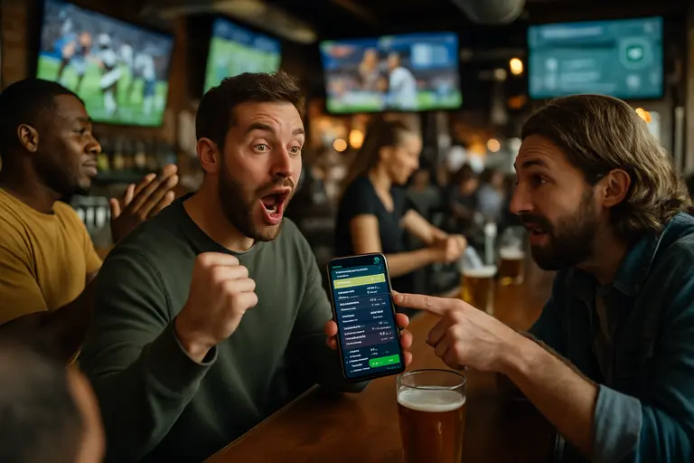 Mobile betting interface beside payment cards and security notes