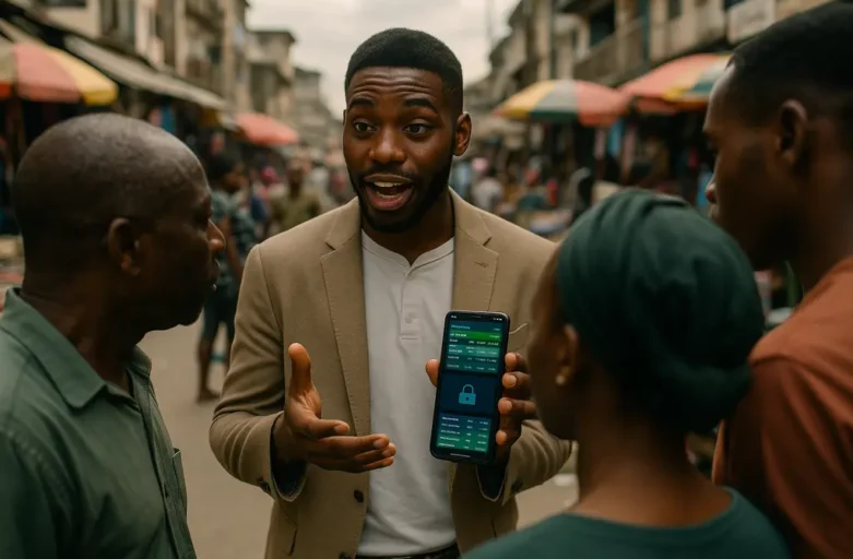 Nigeria Betting Influencers posts viewed on a phone beside a cautious betting checklist