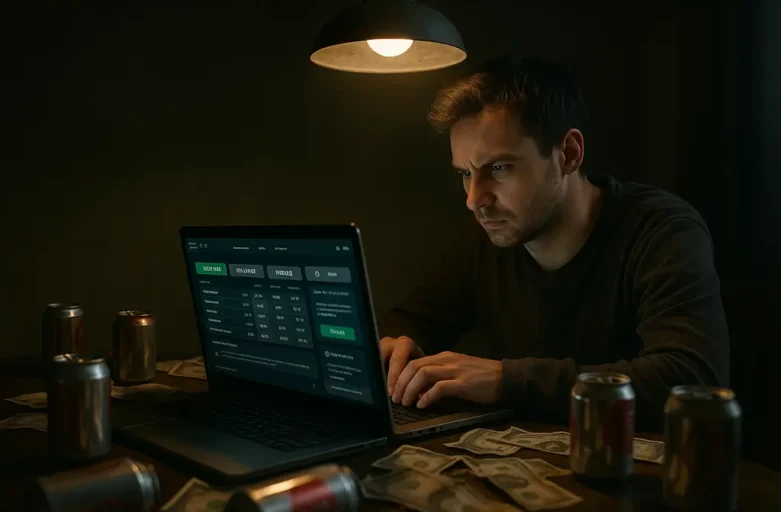 offshore gambling risks shown through a cautious player reviewing licensing details